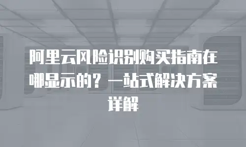 阿里云风险识别购买指南在哪显示的？一站式解决方案详解