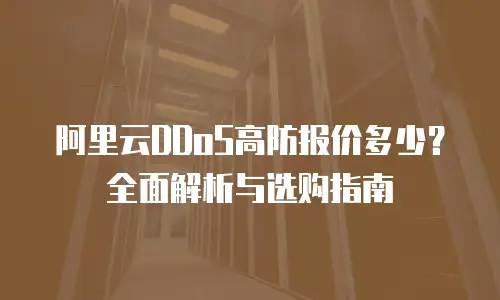 阿里云DDoS高防报价多少？全面解析与选购指南