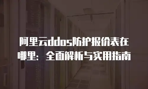 阿里云ddos防护报价表在哪里：全面解析与实用指南