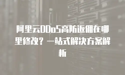 阿里云DDoS高防返佣在哪里修改？一站式解决方案解析