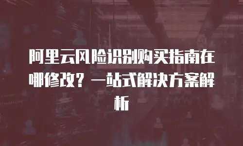 阿里云风险识别购买指南在哪修改？一站式解决方案解析
