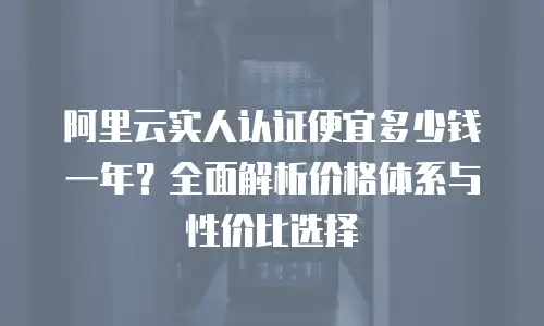 阿里云实人认证便宜多少钱一年？全面解析价格体系与性价比选择