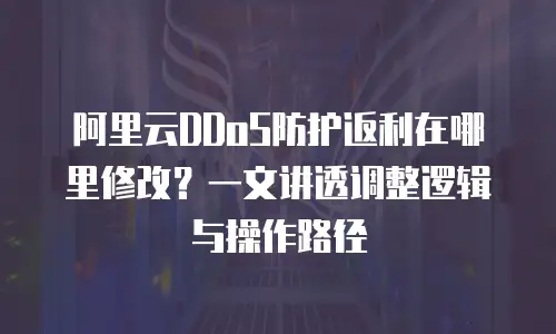 阿里云DDoS防护返利在哪里修改？一文讲透调整逻辑与操作路径