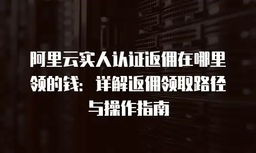 阿里云实人认证返佣在哪里领的钱：详解返佣领取路径与操作指南