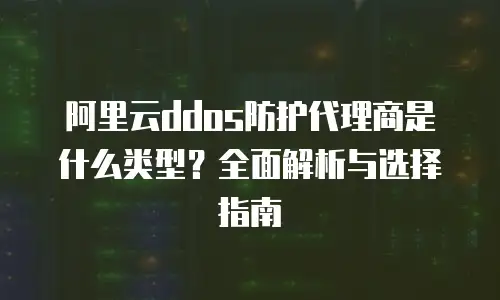 阿里云ddos防护代理商是什么类型？全面解析与选择指南