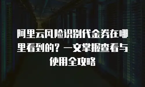 阿里云风险识别代金券在哪里看到的？一文掌握查看与使用全攻略