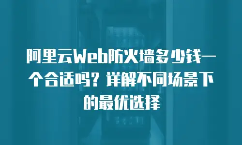 阿里云Web防火墙多少钱一个合适吗？详解不同场景下的最优选择