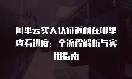 阿里云实人认证返利在哪里查看进度：全流程解析与实用指南