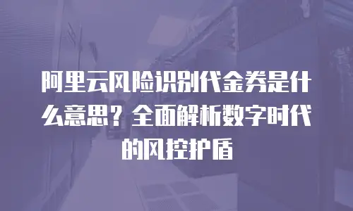 阿里云风险识别代金券是什么意思？全面解析数字时代的风控护盾