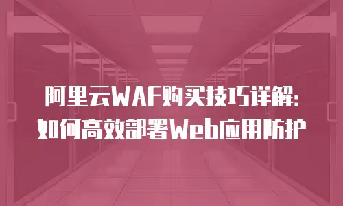 阿里云WAF购买技巧详解：如何高效部署Web应用防护
