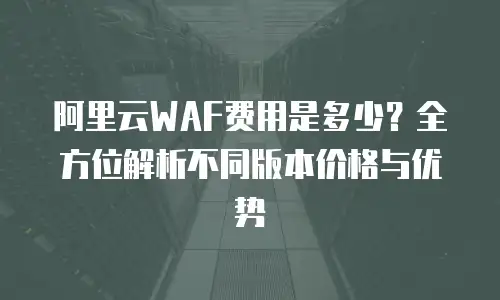 阿里云WAF费用是多少？全方位解析不同版本价格与优势