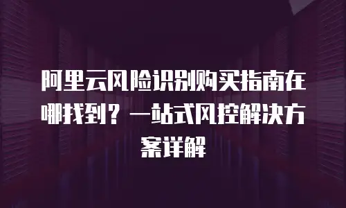 阿里云风险识别购买指南在哪找到？一站式风控解决方案详解