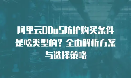 阿里云DDoS防护购买条件是啥类型的？全面解析方案与选择策略