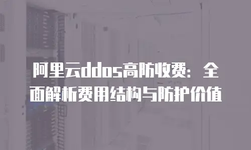 阿里云ddos高防收费：全面解析费用结构与防护价值