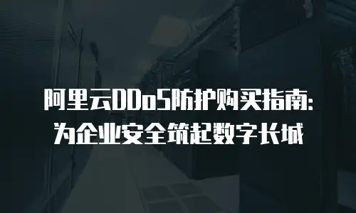 阿里云DDoS防护购买指南：为企业安全筑起数字长城