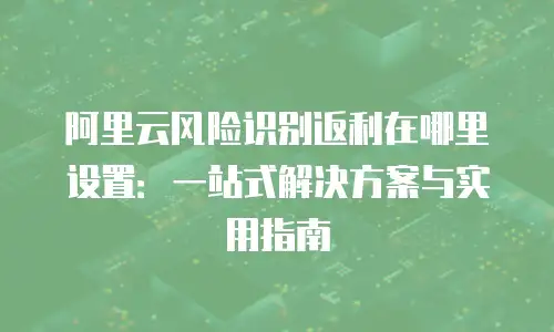 阿里云风险识别返利在哪里设置：一站式解决方案与实用指南
