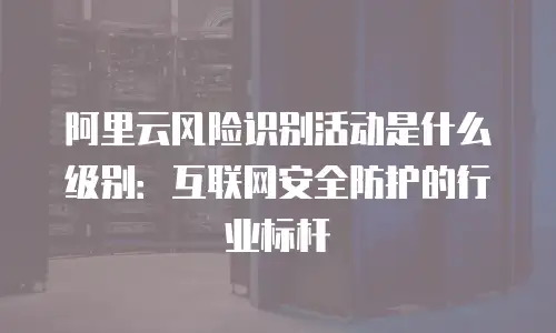 阿里云风险识别活动是什么级别：互联网安全防护的行业标杆