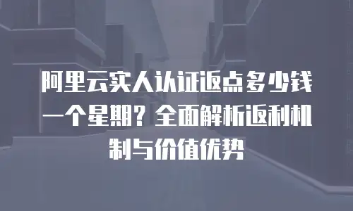 阿里云实人认证返点多少钱一个星期？全面解析返利机制与价值优势