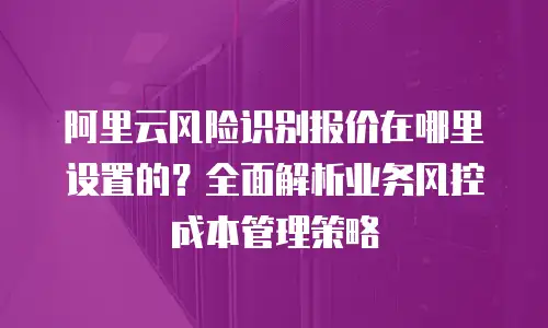 阿里云风险识别报价在哪里设置的？全面解析业务风控成本管理策略