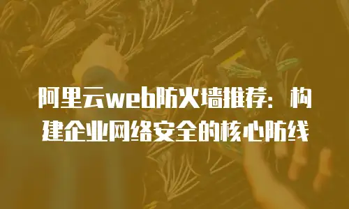 阿里云web防火墙推荐：构建企业网络安全的核心防线