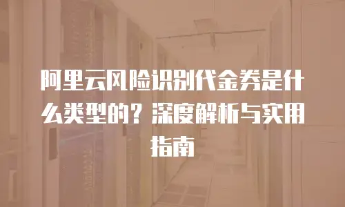 阿里云风险识别代金券是什么类型的？深度解析与实用指南