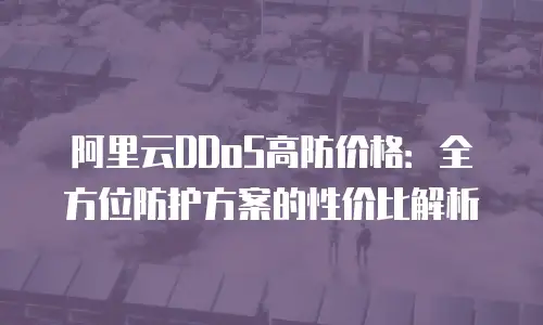 阿里云DDoS高防价格：全方位防护方案的性价比解析