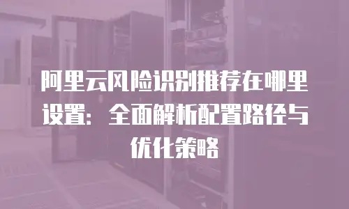 阿里云风险识别推荐在哪里设置：全面解析配置路径与优化策略