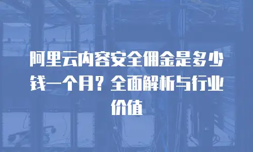阿里云内容安全佣金是多少钱一个月？全面解析与行业价值