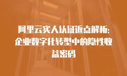 阿里云实人认证返点解析：企业数字化转型中的隐性收益密码