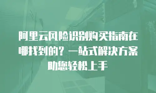 阿里云风险识别购买指南在哪找到的？一站式解决方案助您轻松上手