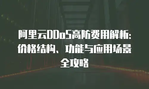 阿里云DDoS高防费用解析：价格结构、功能与应用场景全攻略