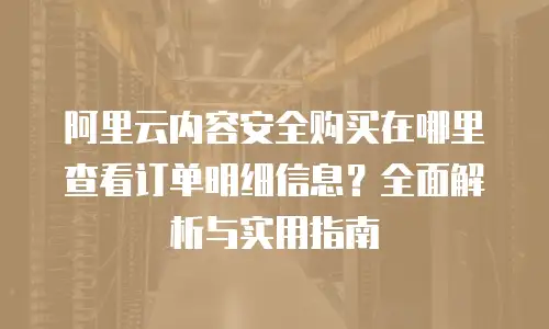 阿里云内容安全购买在哪里查看订单明细信息？全面解析与实用指南