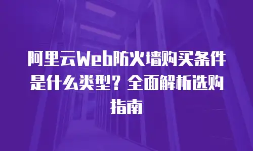 阿里云Web防火墙购买条件是什么类型？全面解析选购指南