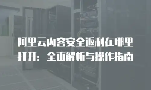 阿里云内容安全返利在哪里打开：全面解析与操作指南