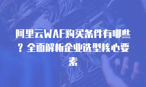 阿里云WAF购买条件有哪些？全面解析企业选型核心要素