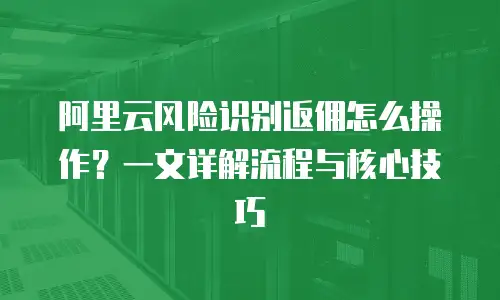 阿里云风险识别返佣怎么操作？一文详解流程与核心技巧