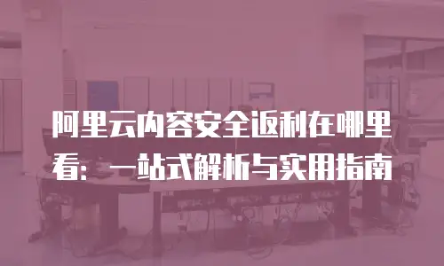 阿里云内容安全返利在哪里看：一站式解析与实用指南