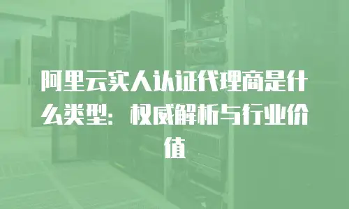 阿里云实人认证代理商是什么类型：权威解析与行业价值