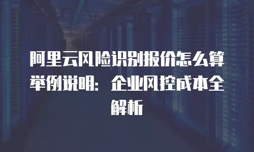 阿里云风险识别报价怎么算举例说明：企业风控成本全解析