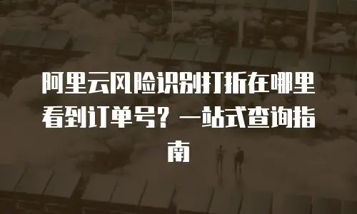 阿里云风险识别打折在哪里看到订单号？一站式查询指南