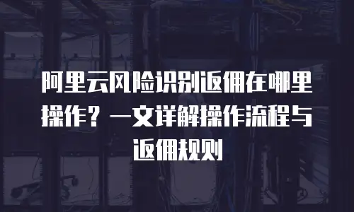 阿里云风险识别返佣在哪里操作？一文详解操作流程与返佣规则
