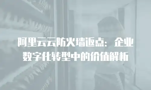 阿里云云防火墙返点：企业数字化转型中的价值解析