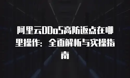 阿里云DDoS高防返点在哪里操作：全面解析与实操指南