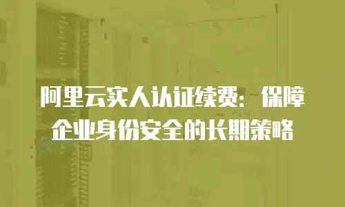 阿里云实人认证续费：保障企业身份安全的长期策略