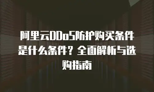 阿里云DDoS防护购买条件是什么条件？全面解析与选购指南