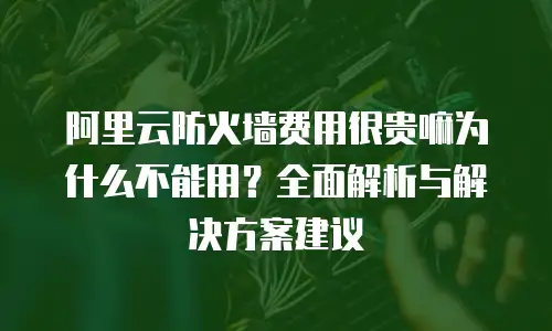 阿里云防火墙费用很贵嘛为什么不能用？全面解析与解决方案建议