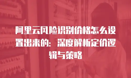 阿里云风险识别价格怎么设置出来的：深度解析定价逻辑与策略