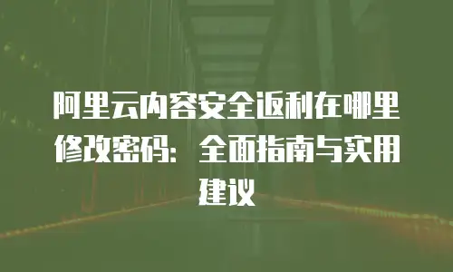 阿里云内容安全返利在哪里修改密码：全面指南与实用建议