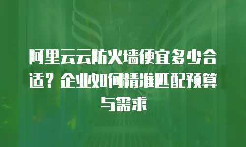 阿里云云防火墙便宜多少合适？企业如何精准匹配预算与需求