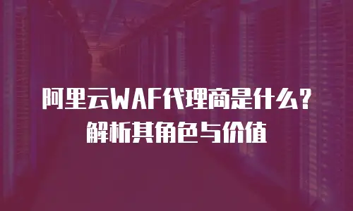 阿里云WAF代理商是什么？解析其角色与价值